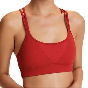 Alala Peak Bra Ruby Red Criss Cross Back Medium High Impact Size Small NWT